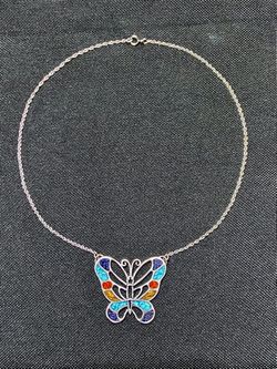 Vintage ZUNI Butterfly Necklace 