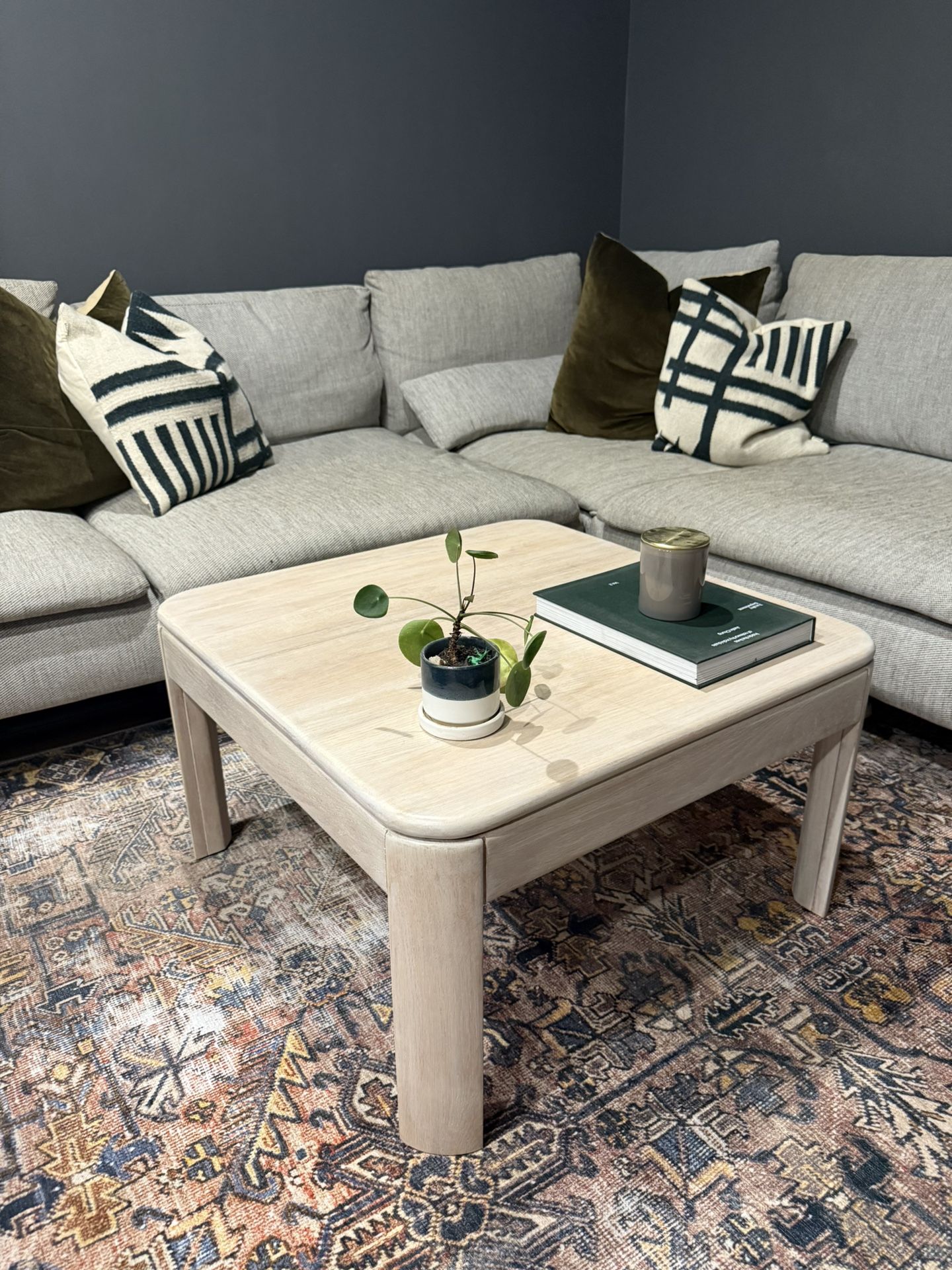 Square Oak Mid century Coffee Table