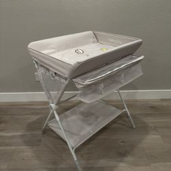 Foldable Diaper Changing Station with Storage & Wheels