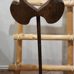 Vintage 4ft Solid Wood Bear With A Heart In the Middle 