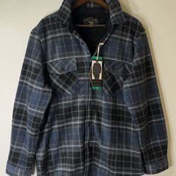 Freedom Foundry Shirt Jacket, Men's Sherpa Lined Button Jacket 489301 XL Indigo