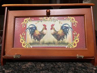Rooster Breadbox & Statues
