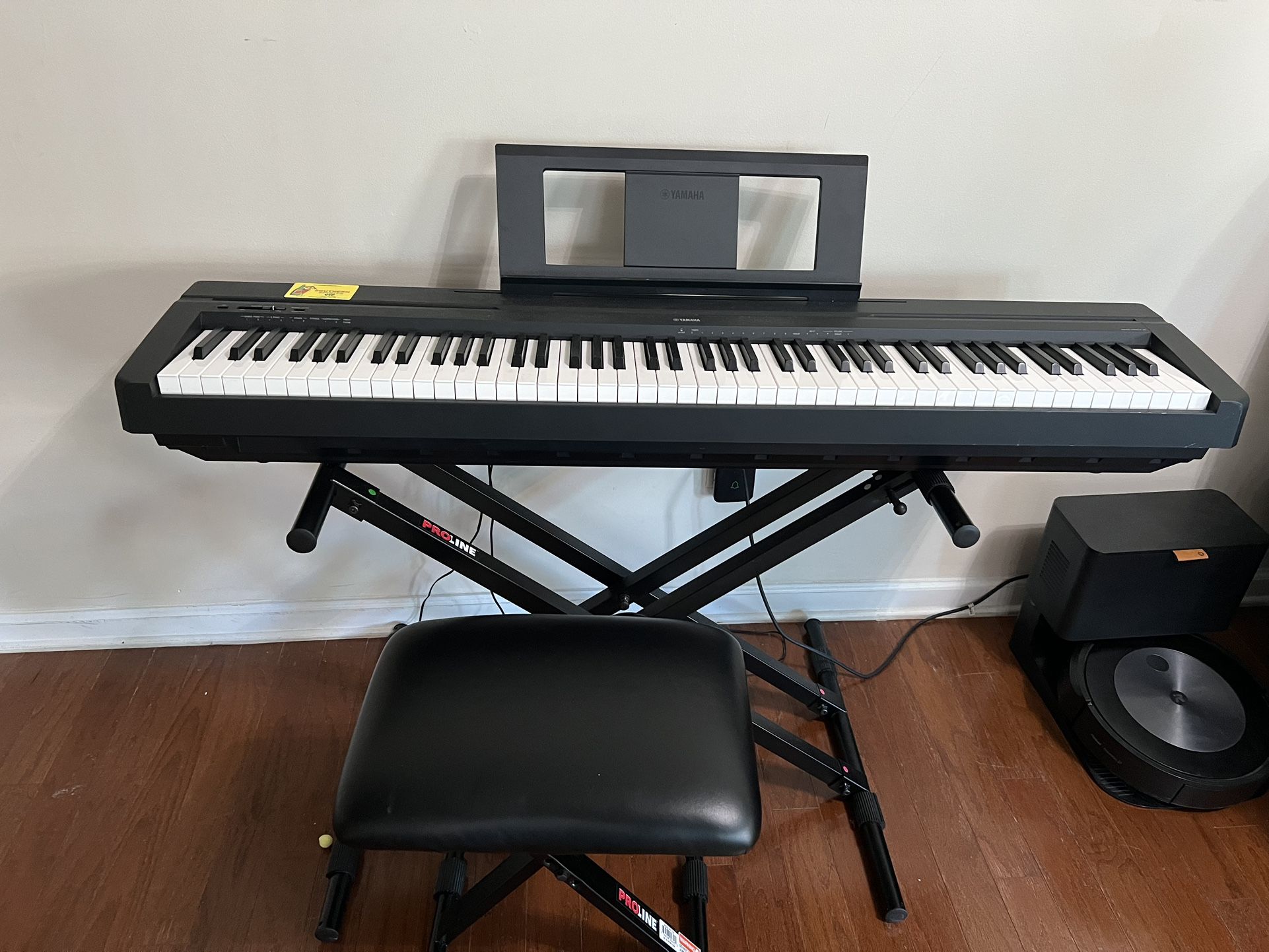 YAMAHA P45 88-Key Weighted Digital Piano Home Bundle With Stand And Bench