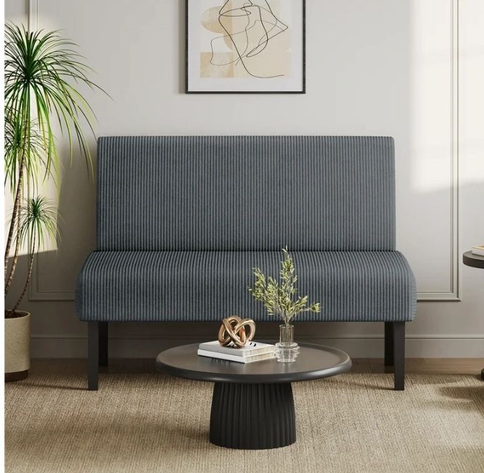 Small comfy sofa mini loveseat two seater new gray