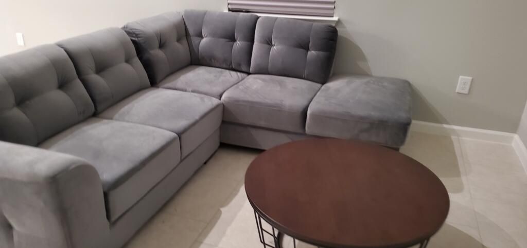 COMFY NEW CALI VELVET SECTIONAL SOFA ON SALE ONLY $799. IN STOCK SAME DAY DELIVERY