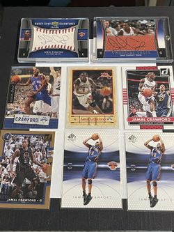 Jamal Crawford 8 Card Bundle, 2 Rare Cards (Signature Shots Signed In A Basketball & Sweet Spot Signatures On A Baseball)