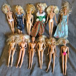 Assorted Vintage Mattel Barbie Dolls Lot Of 12