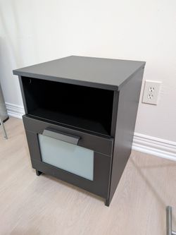 IKEA BRIMNES Black Nightstand