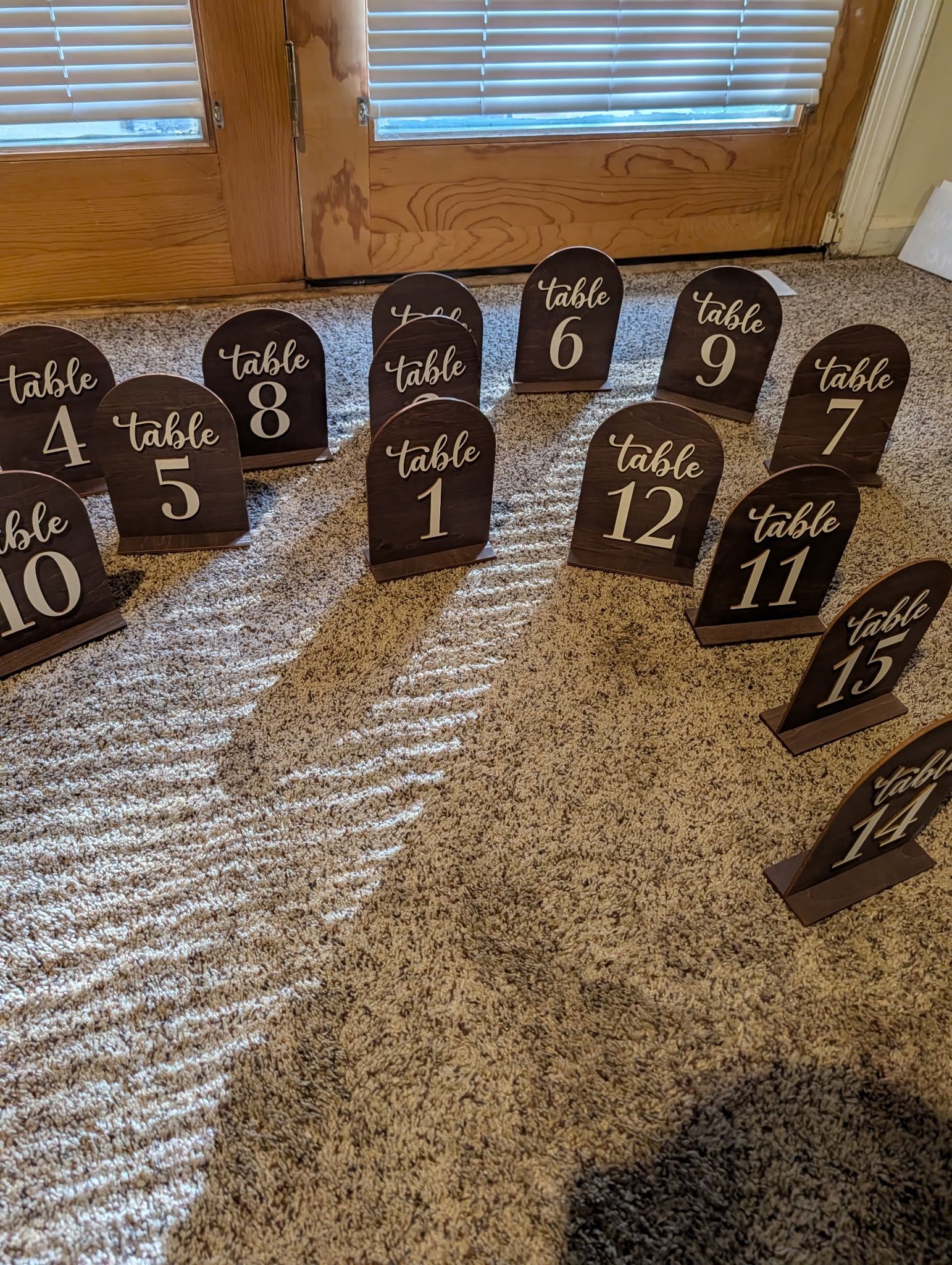 Table Numbers 1-15
