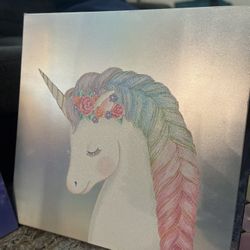 Unicorn girls bedroom art 