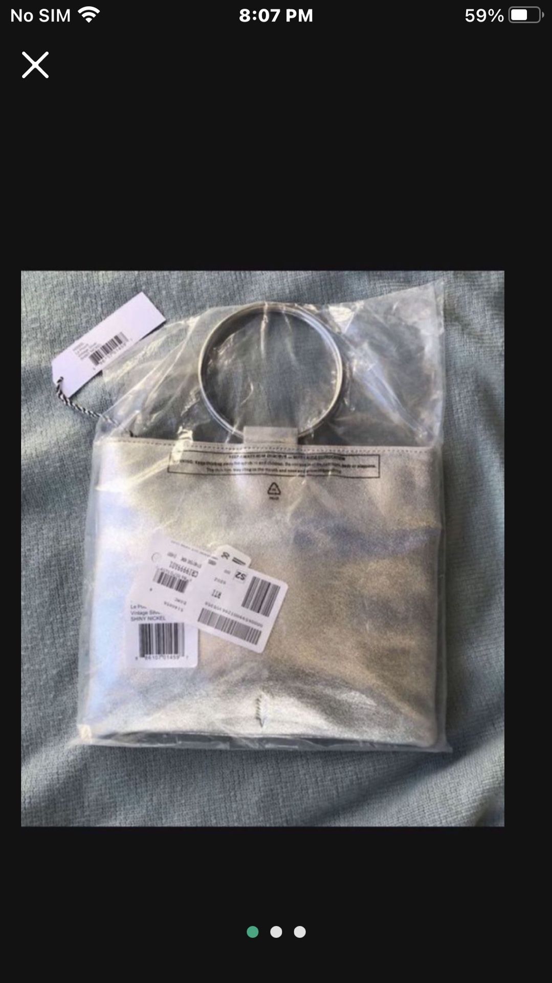 $125 OBO Paid $165 Silver Le Pouch Leather Ring Handle Crossbody Bag THACKER Price $148.00+ Tax