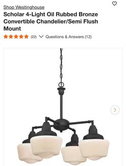 Westinghouse Scholar 4-Light Oil Rubbed Bronze Chandelier