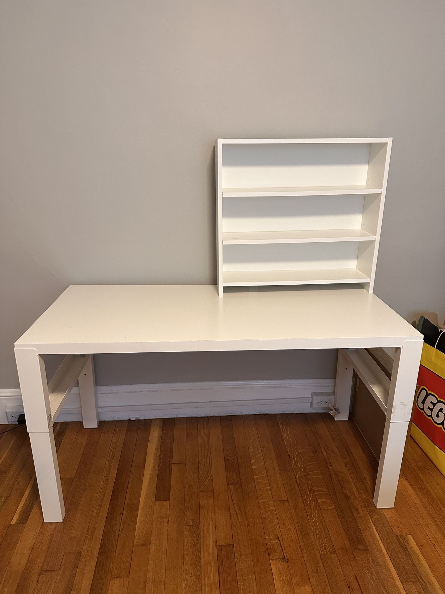 White Desk With Removable Hutch