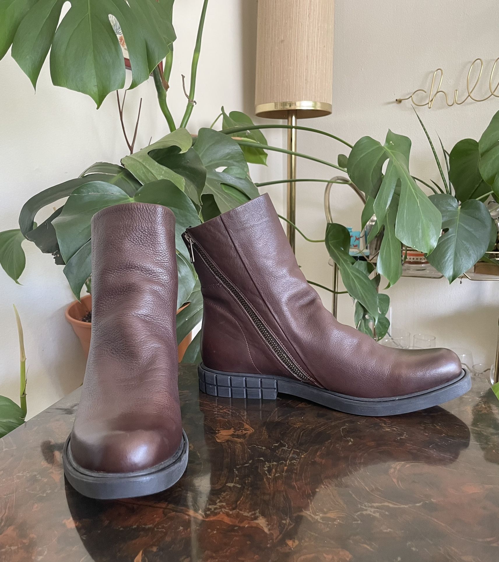 Buenos Brown Leather ‘Olive’ Boots