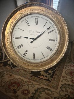 Gold frame wall clock