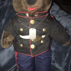 Military Bear About A Foot In A Half Tall
