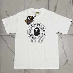 White And Black Chrome X Bape T-Shirt
