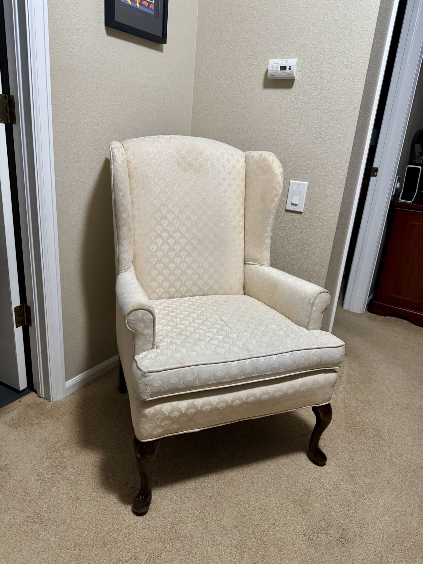 Classic Wingback Accent Chair - Used, but Sturdy
