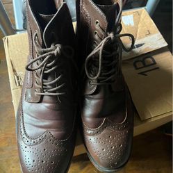 Mens Leather Ankle Boots Size 10