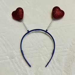 red sparkly heart head boppers