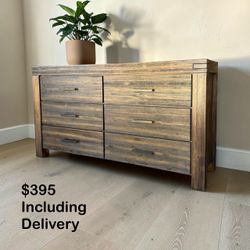 Modus Meadow Rustic Wooden 6 Drawer Dresser – $395 – Free Delivery