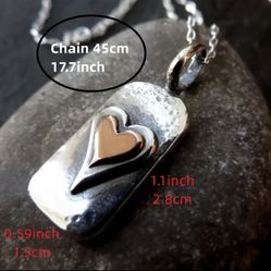 Silver Heart Pendant (No Chain Included)