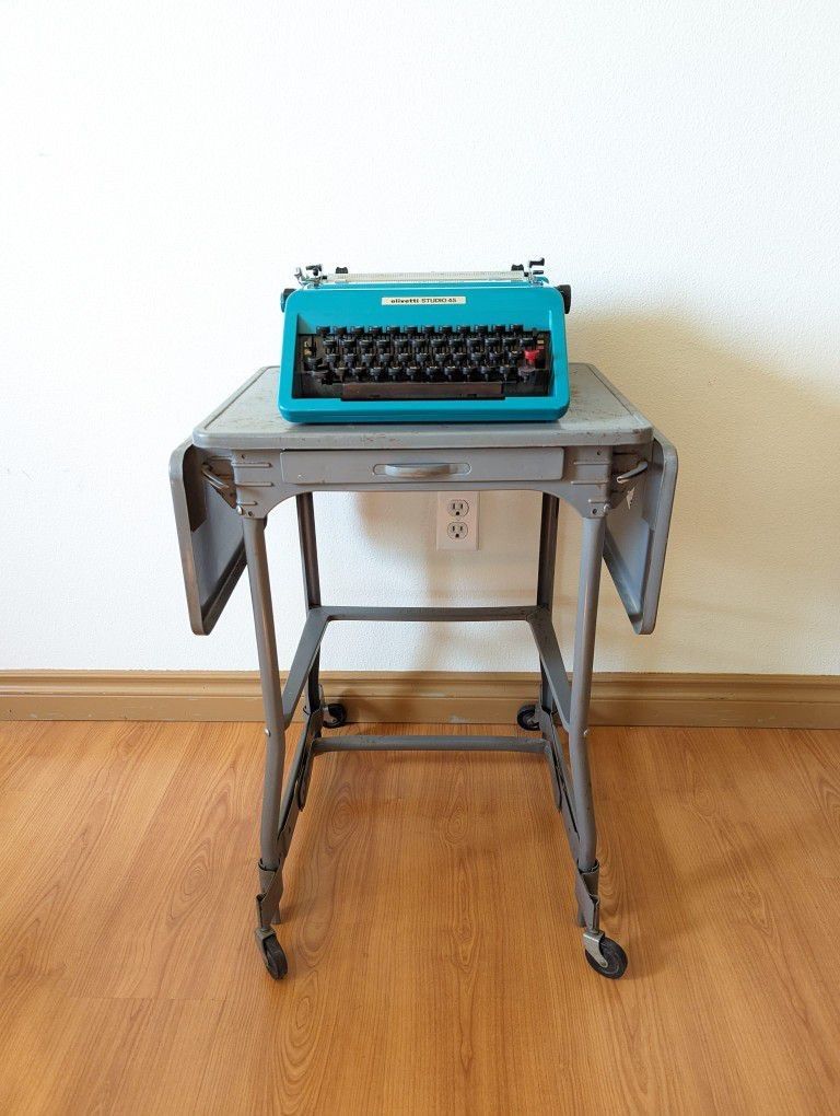 Vintage Metal Typewriter Table / Desk w/ Expanding Top by HON