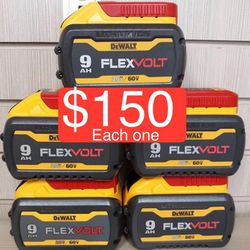DeWalt New Battery 9ah Flex Volt $150 Each One Nuevas