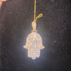 Sliver Gold plated Hamsa Pendant 