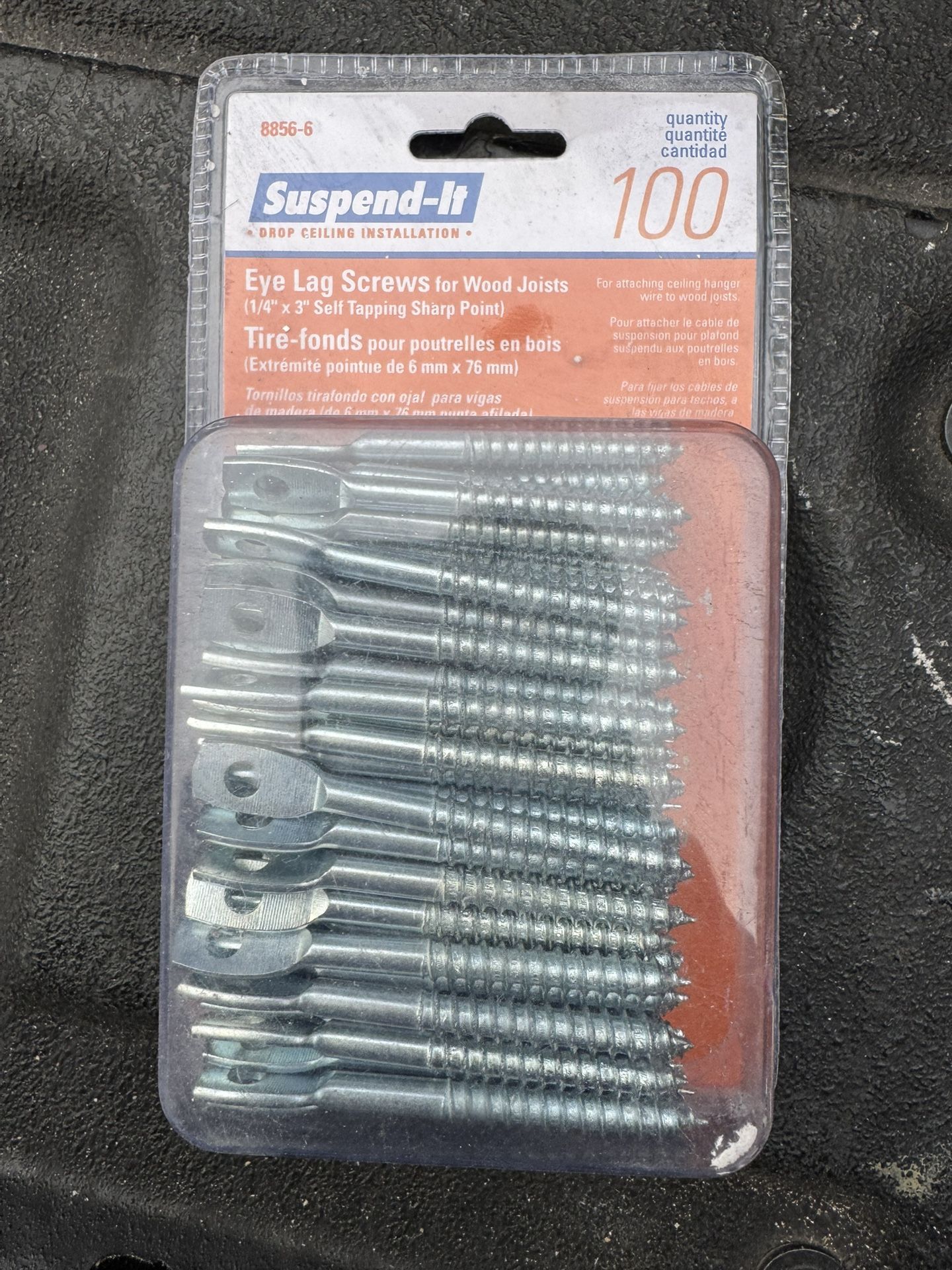 NEW SUSPEND-IT 3 in. x 1/4 in. Eye Lag Screws for Wood Joists to Install Suspend