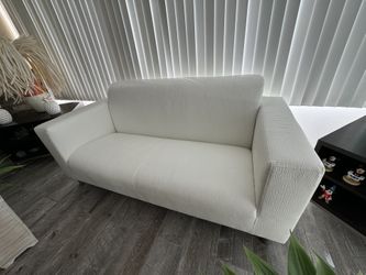 Custom Made White Crocodile Skin Imitation Loveseat 