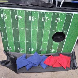 GoSports Cornhole Set w/ Football Field Design