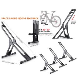 Bike Floor Stand Rack- Indoor Bike Stand for Garage/Home - Bike Storage Bicycle Parking Rack Fit 20”-29” Mountain Road Bikes (3 Bike Rack