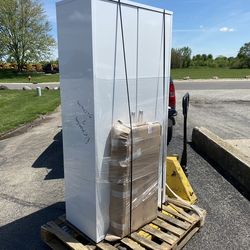 New Manhattan Comfort Eiffel 35" Storage Cabinet With 4 Adjustable Shelves In White Gloss