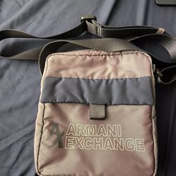 Mens Armani Exchange Metallic Logo Crossbody Purple Bag