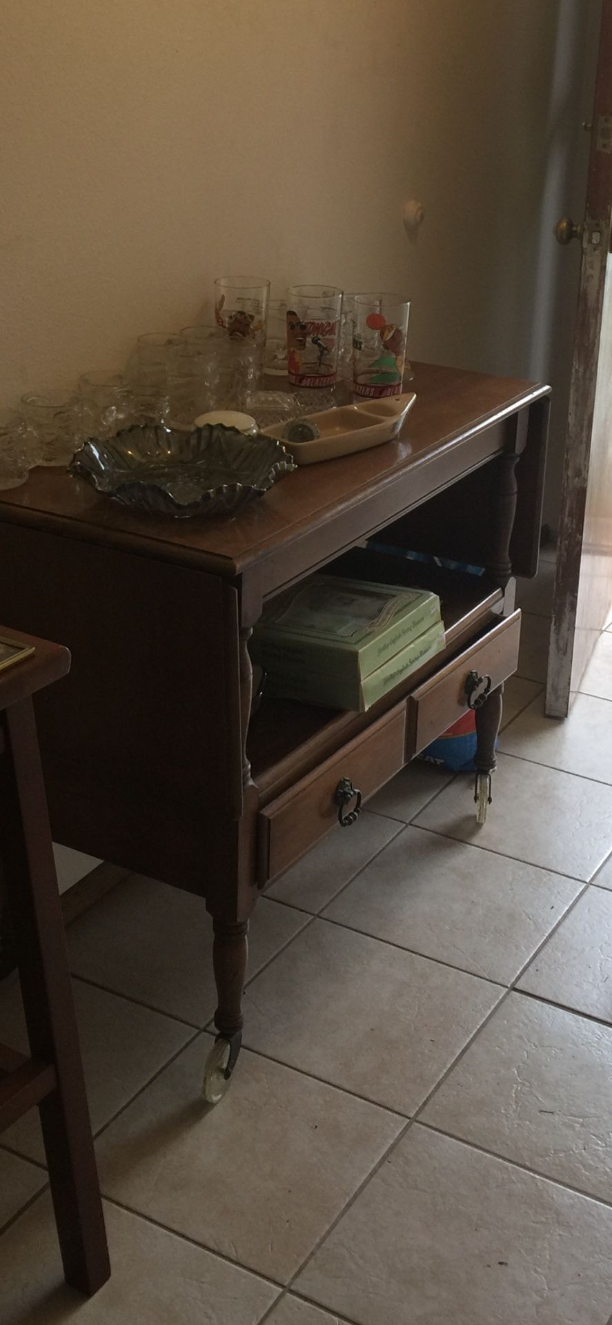 Vintage Table With Fold Out Sides