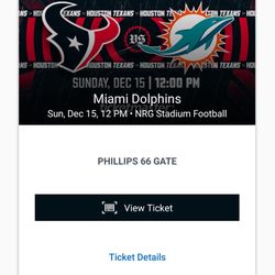 12/15/24 Texans vs Dolphins Sec 131 Row L