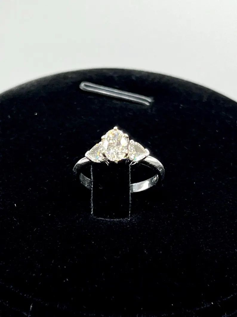 Vintage Estate Platinum 3-Stone Diamond Ring 
