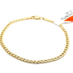 10k Gold Child Bracelet 6” Kids Hollow Cuban 2.5mm 1gram 142110 12
