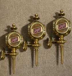 Schlitz Beer Brass Look Wall Sconce Tap Handles Set of 3