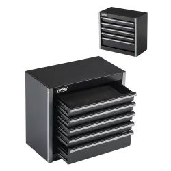  14*Metal Tool Box, 8.6-inch, Portable Metal Tool Box with 5 Drawers, Small Tool Chest with EVA Liners and PP Feet Pads, Heavy-Duty Steel With Ball Be