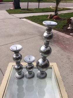 Cute silver candle holders