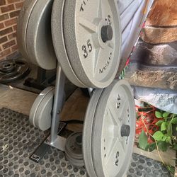 Like New Full Set Of Titan Olympic Weights Plates 