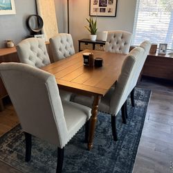 Set Of 6 Nail Head Tufted Dinning Chairs