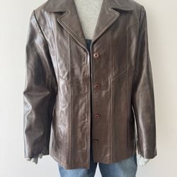 VINTAGE 1980s Wilson’s Leather Patchwork Jacket Sz L