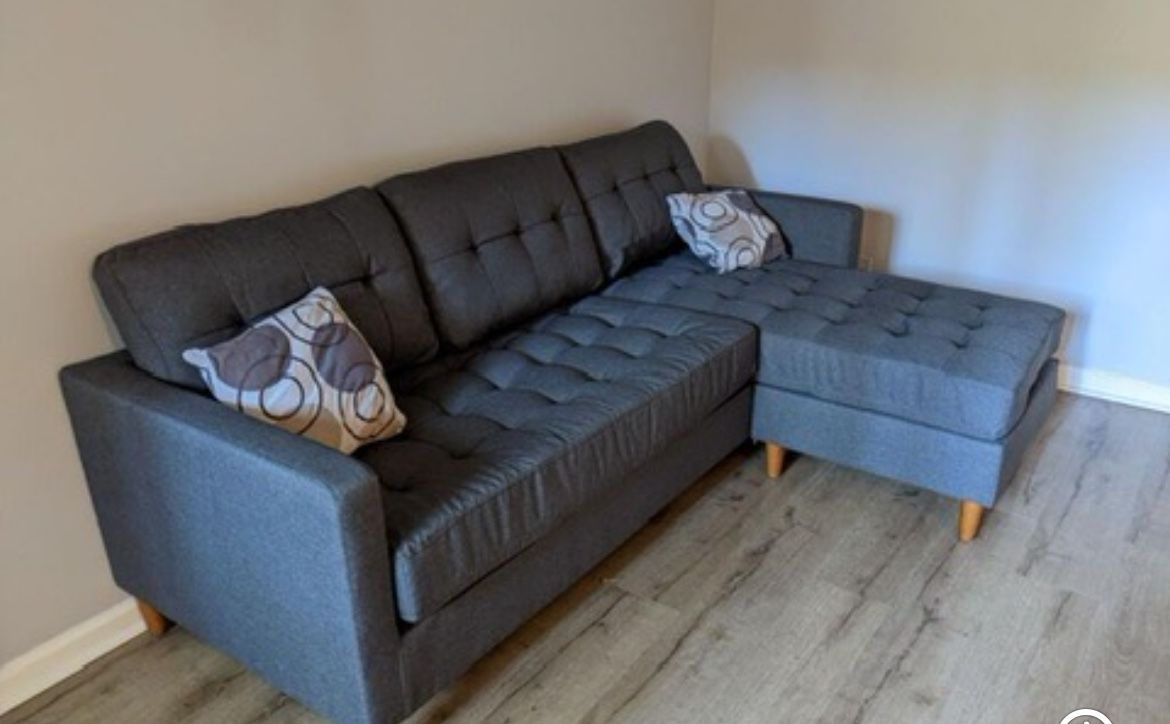 New Reversible Sectional. Grey. 86” X 59”. Free Delivery!
