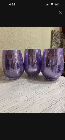 3 purple glass