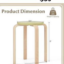 😀 Giantex Bentwood Stackable Stools Set of 4, 18" Round Stacking Backless Nesting Stools, School Chairs, Flexible Seating for Classroom Elementary