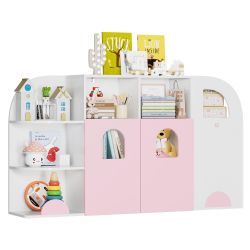 White & Pink Kids Toy Organizer