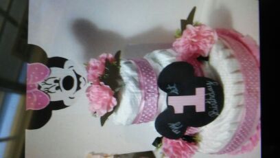 My first birthday diaper cake